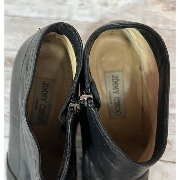 Jimmy Choo Black Leather Pointed Toe Stiletto Ankle Booties Size 36 - Picture 10 of 10